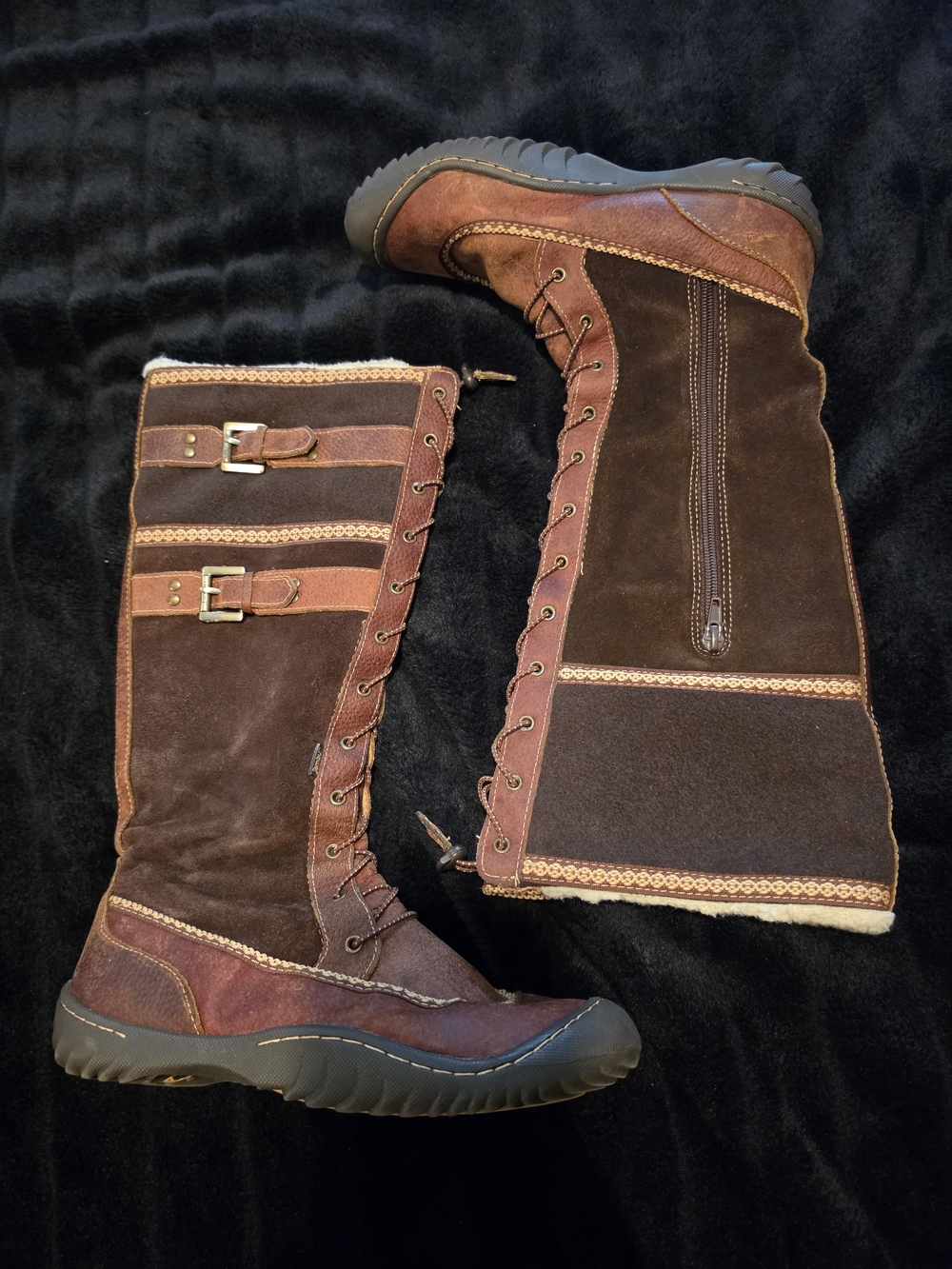 Jambu Brown Leather & Suede Tall Boots 7.5